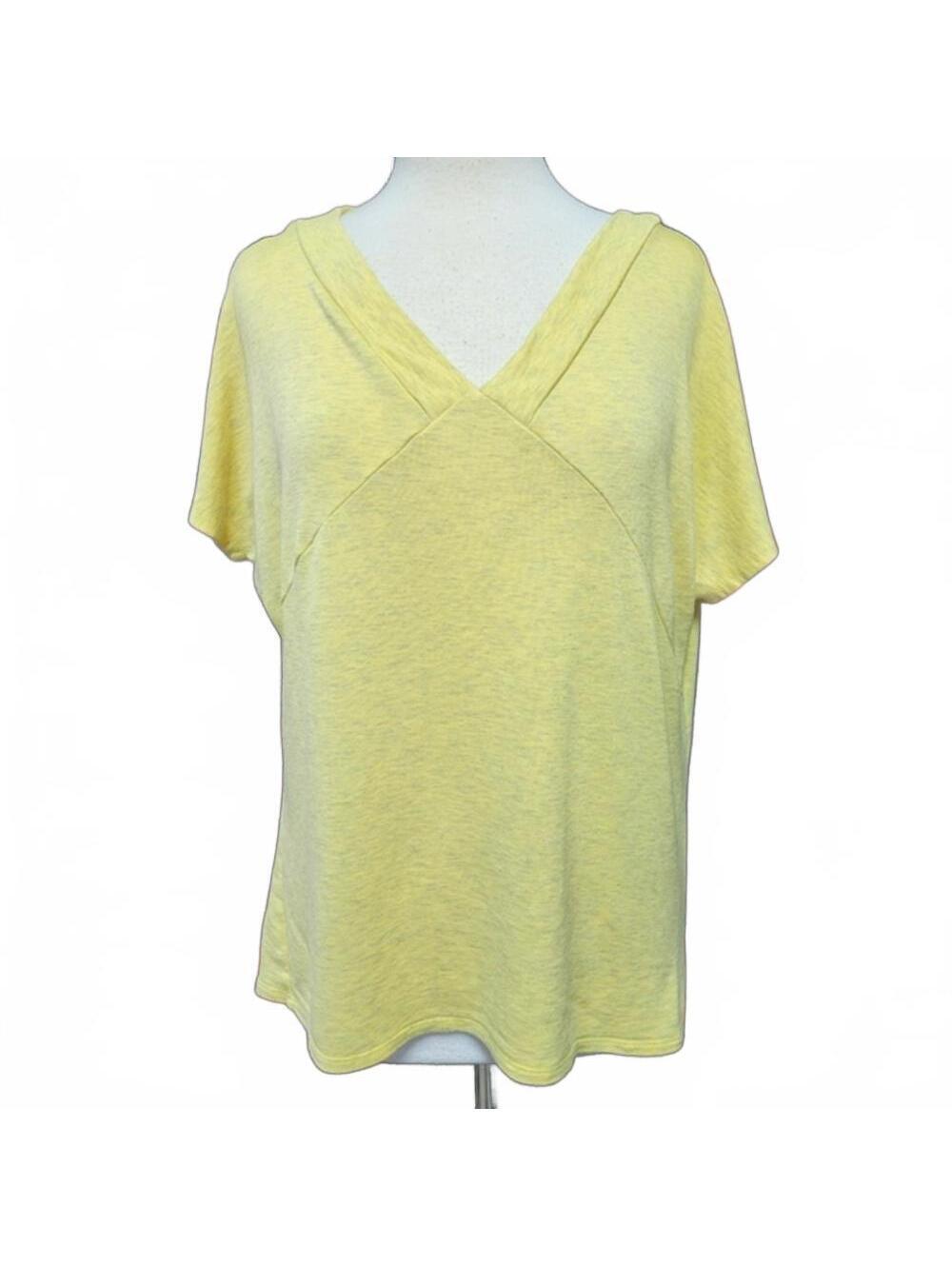 Eesome Open Back Yellow V-Neck Tee